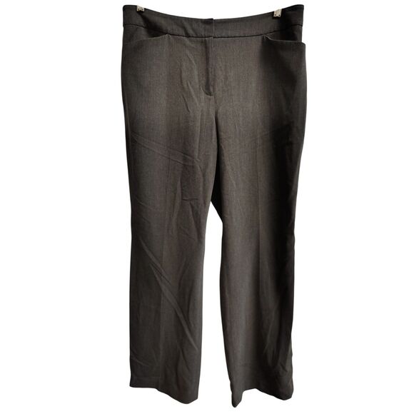 Anne Klein Women's Dark Gray Size 12 Stretch High Rise Dress Pants - Picture 1 of 7